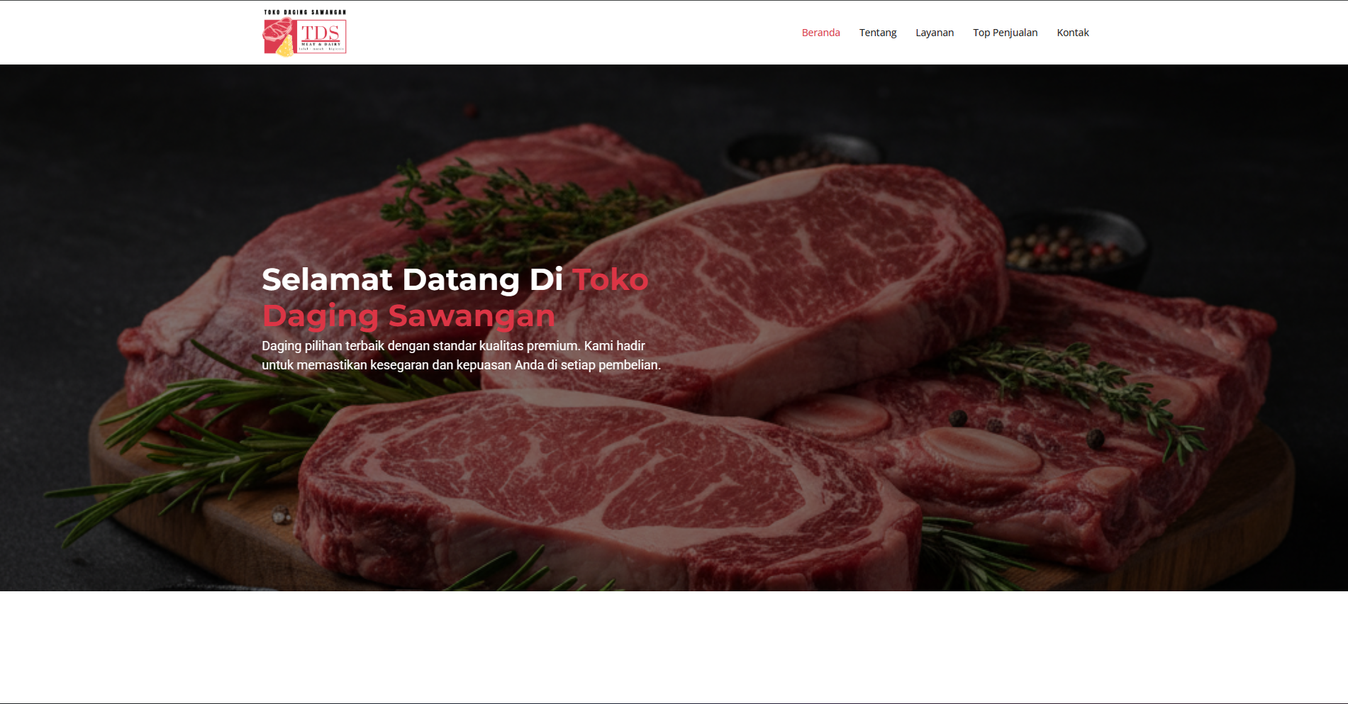 Website Toko Daging Sawangan